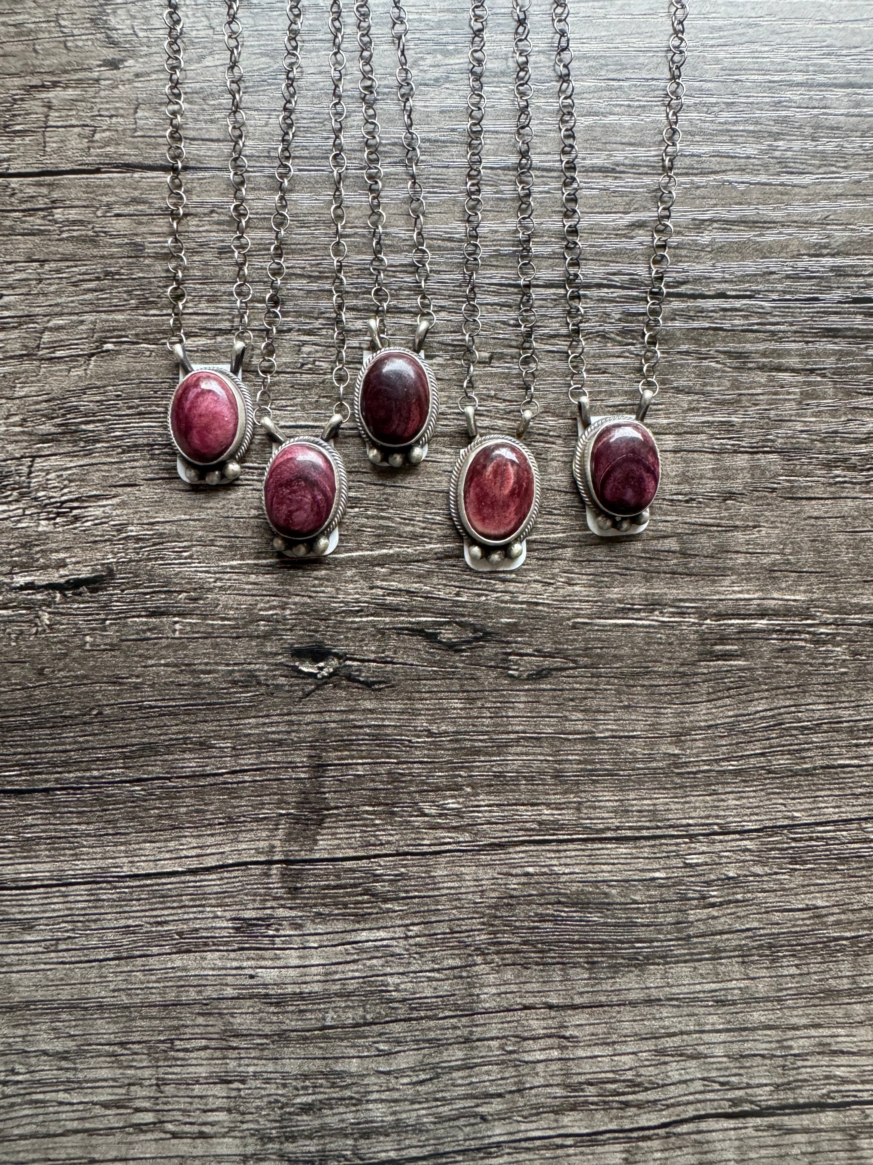 Purple Spiny Teardrop Necklace