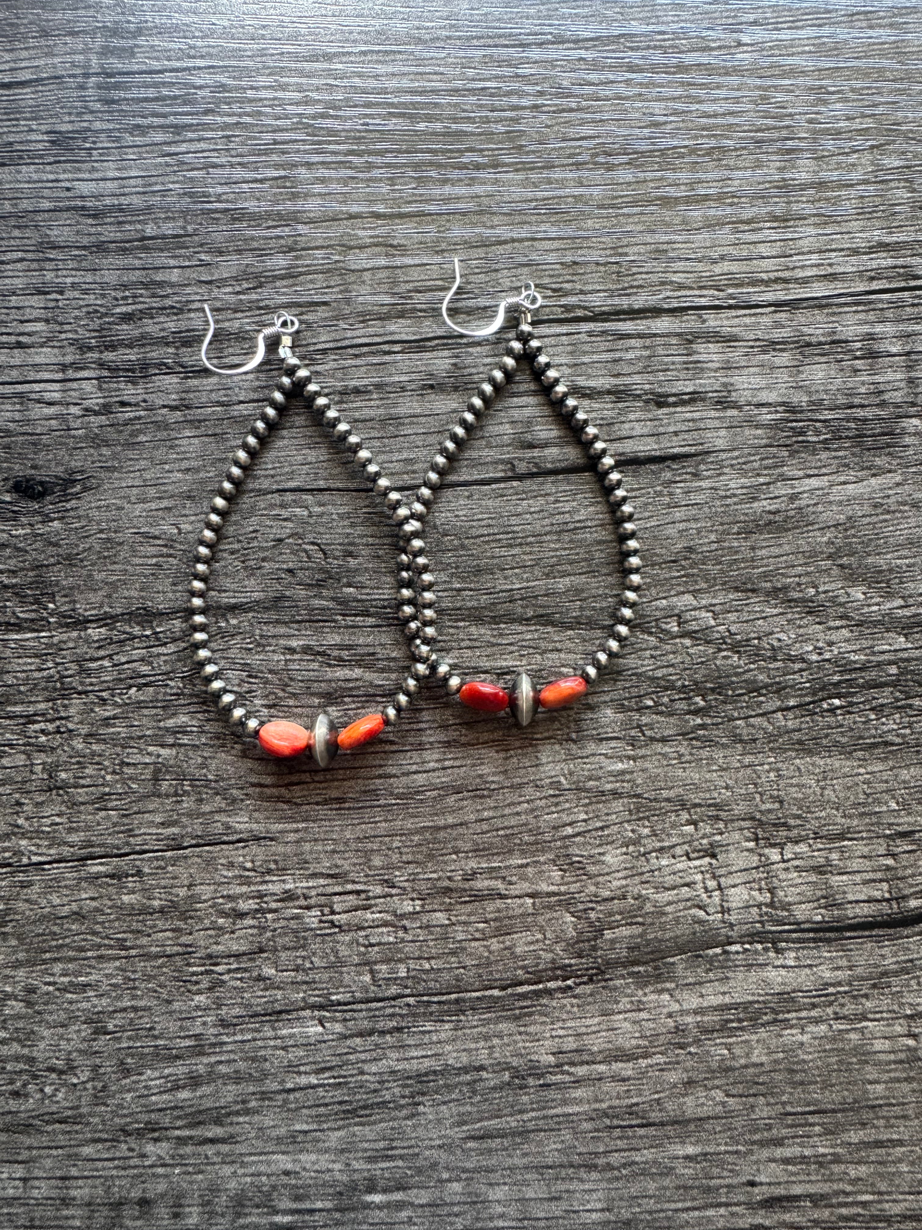 Spiny coin saucer teardrop earrings