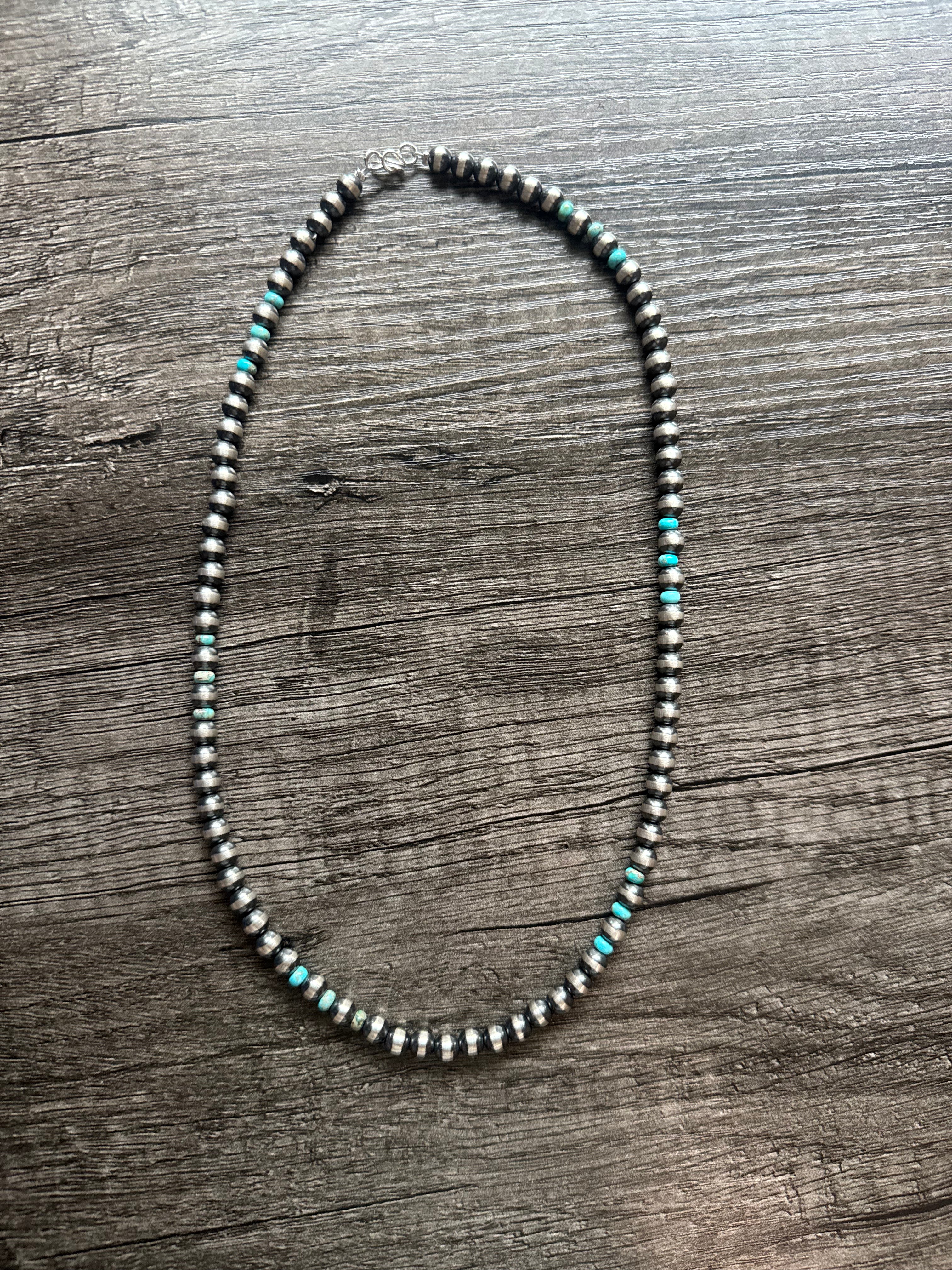 6MM 20" Navajo Style Pearls + Turquoise