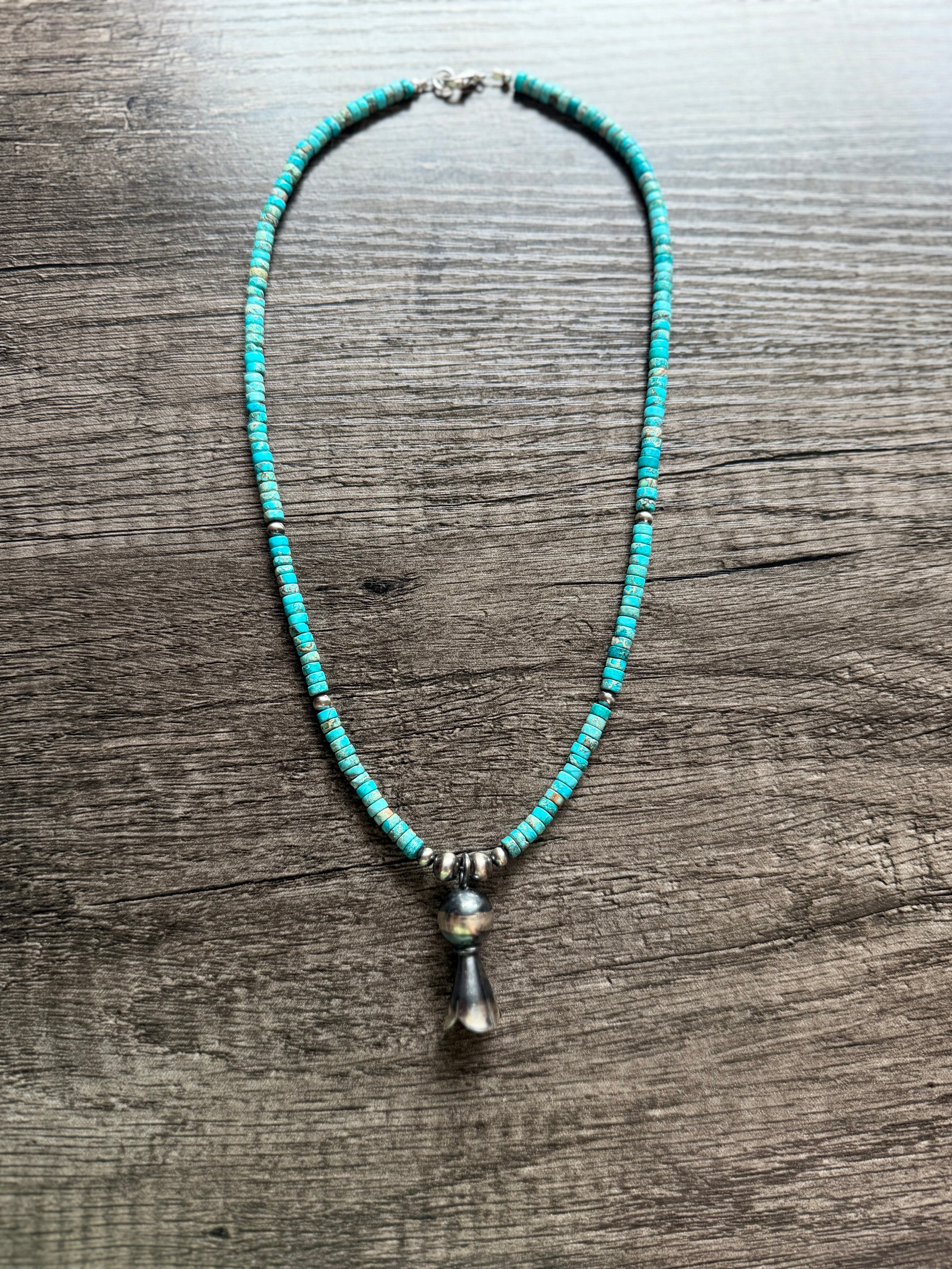 18" Kingman & Pearl Necklace + Squash Pendant