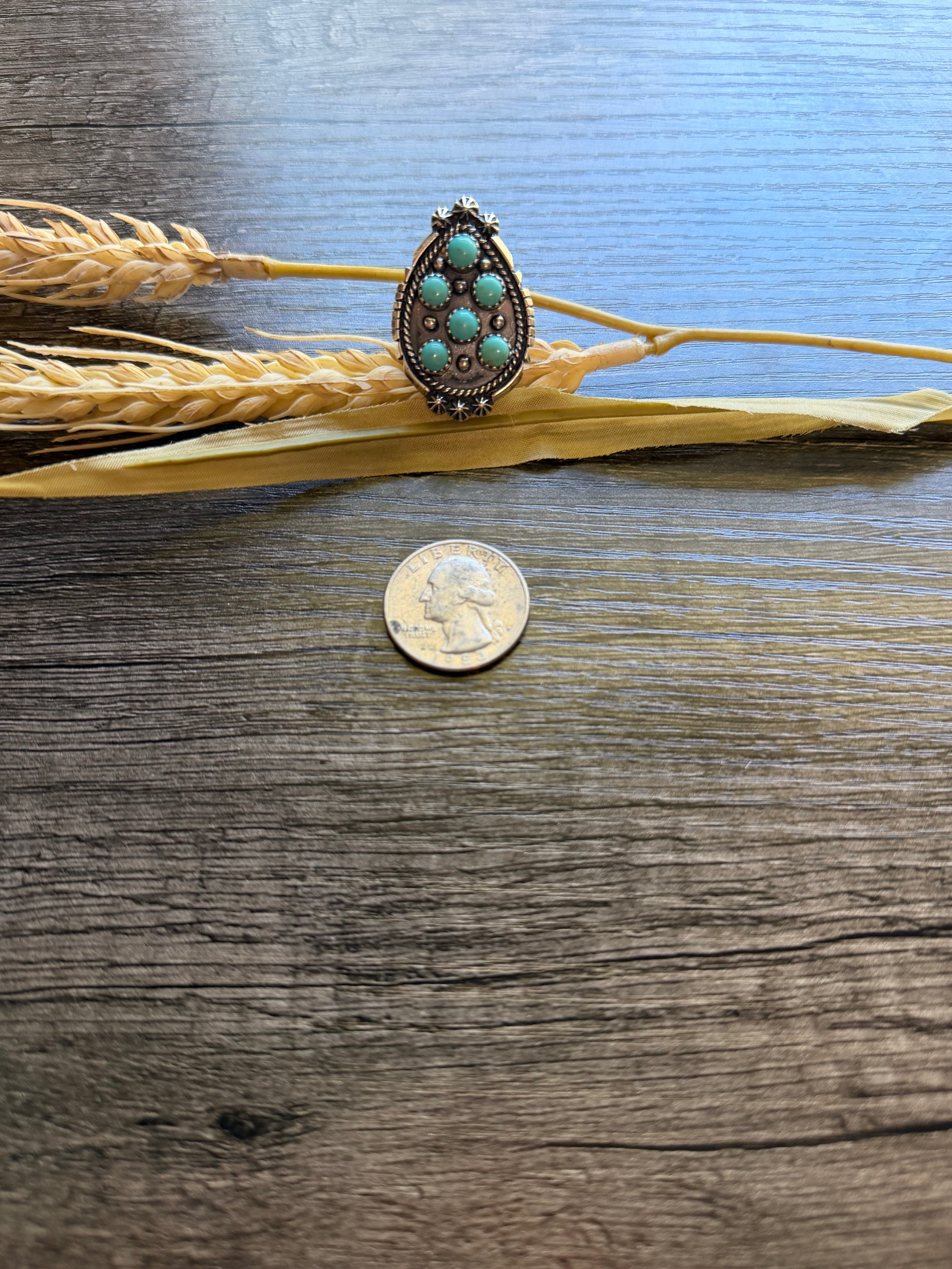 6 Stone Kingman Teardrop Ring