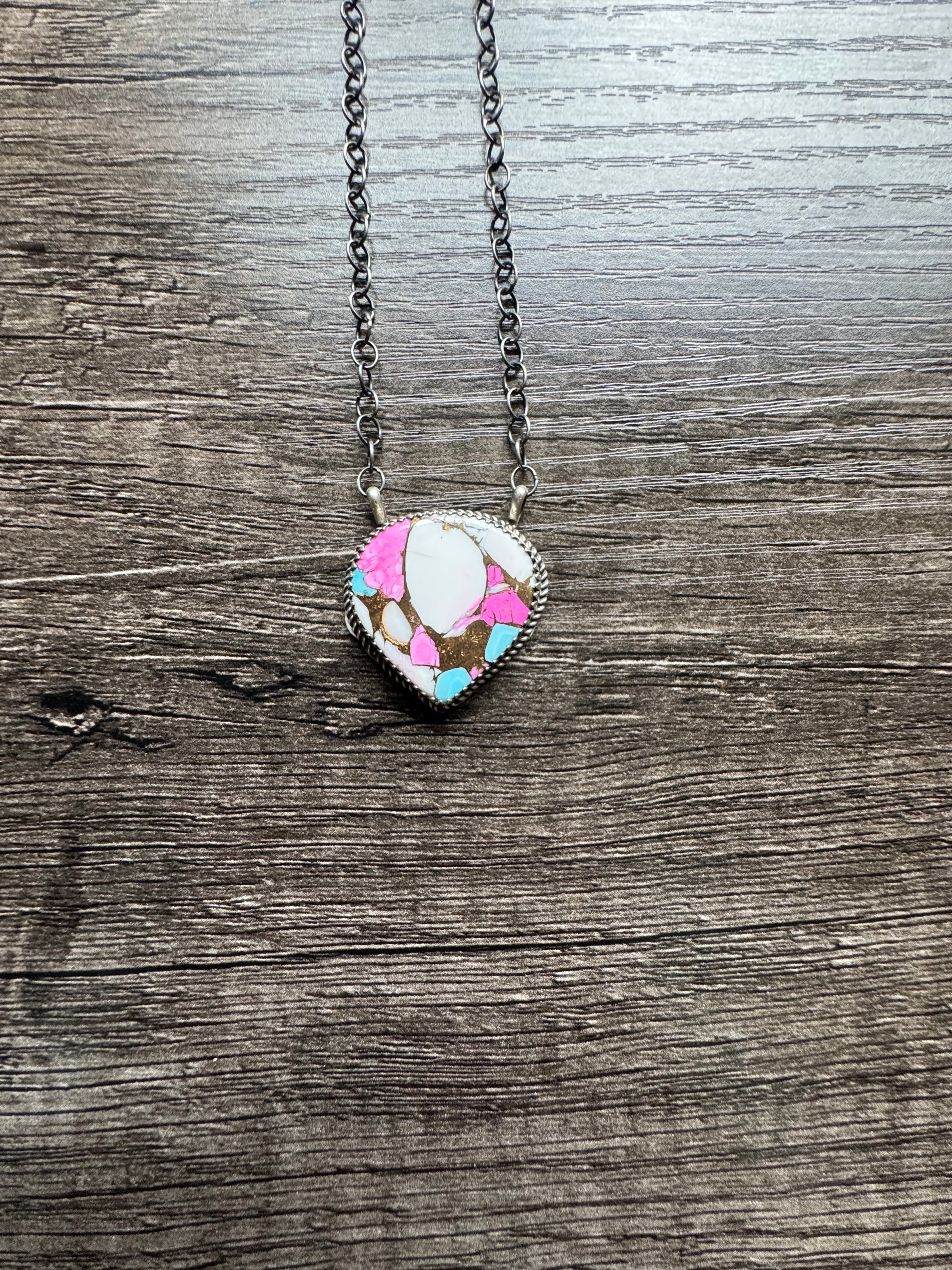 Cotton Candy Teardrop Necklace