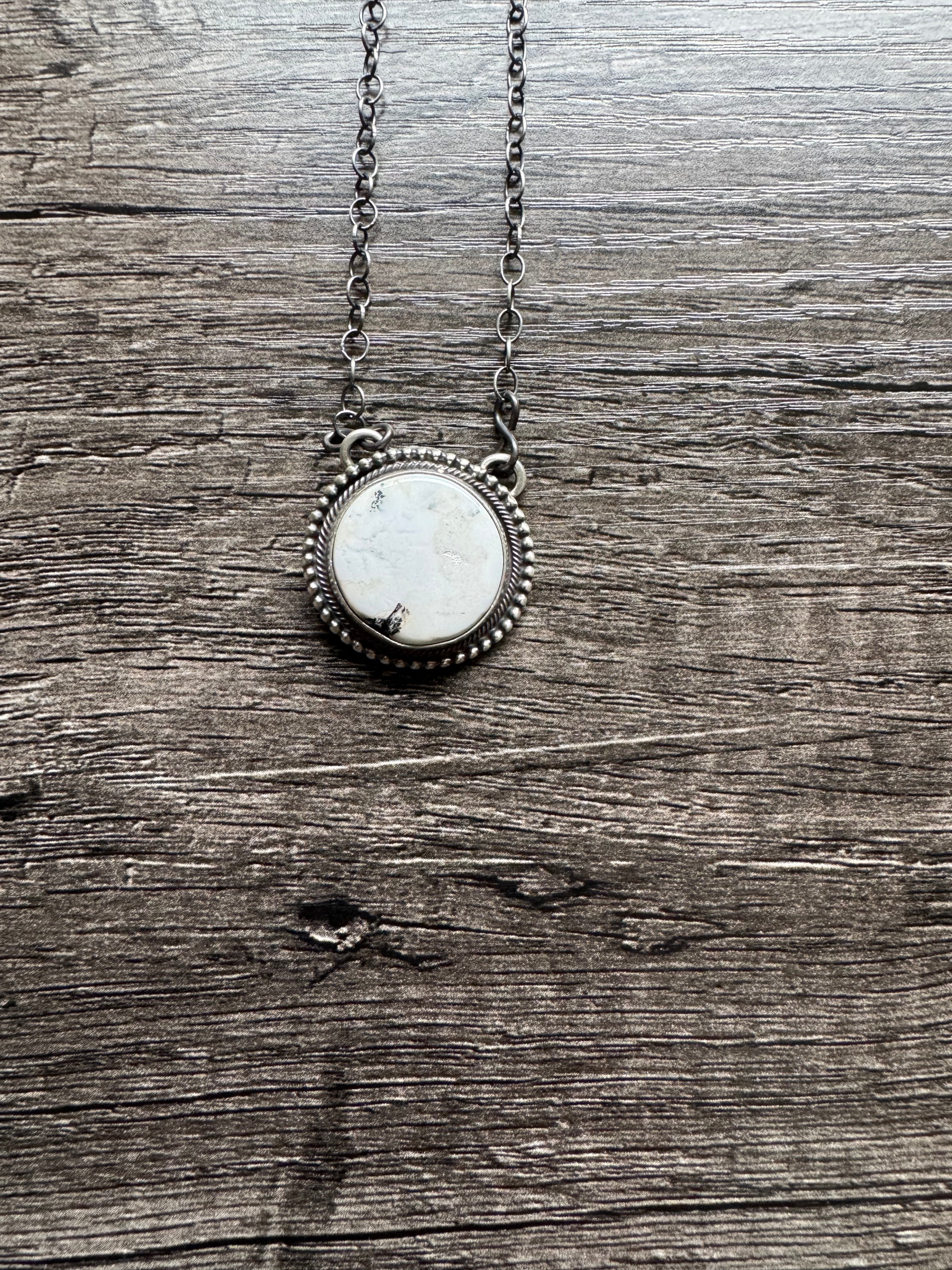 White Buffalo Circle Necklace