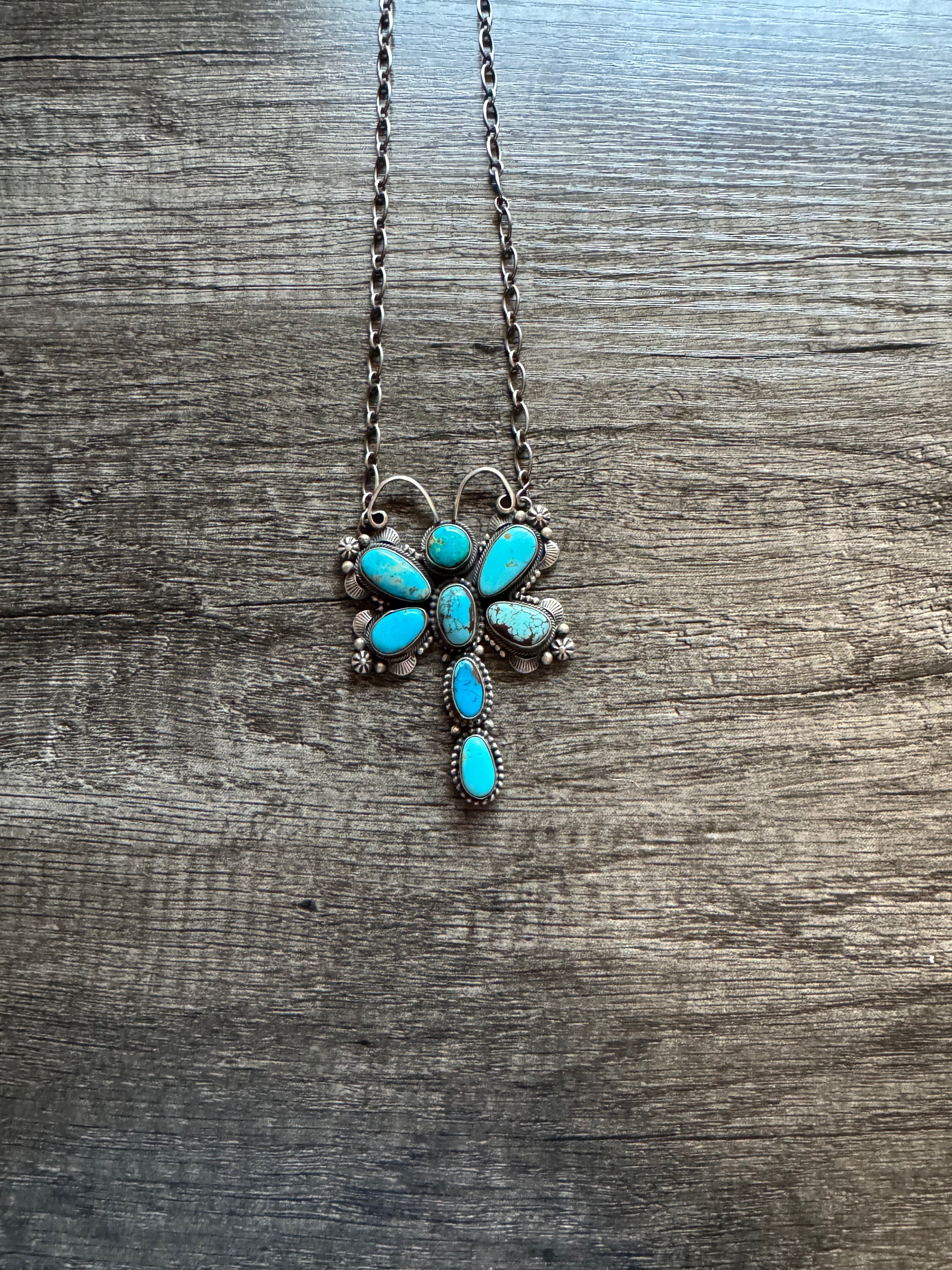Mixed Turquoise Dragonfly Necklace