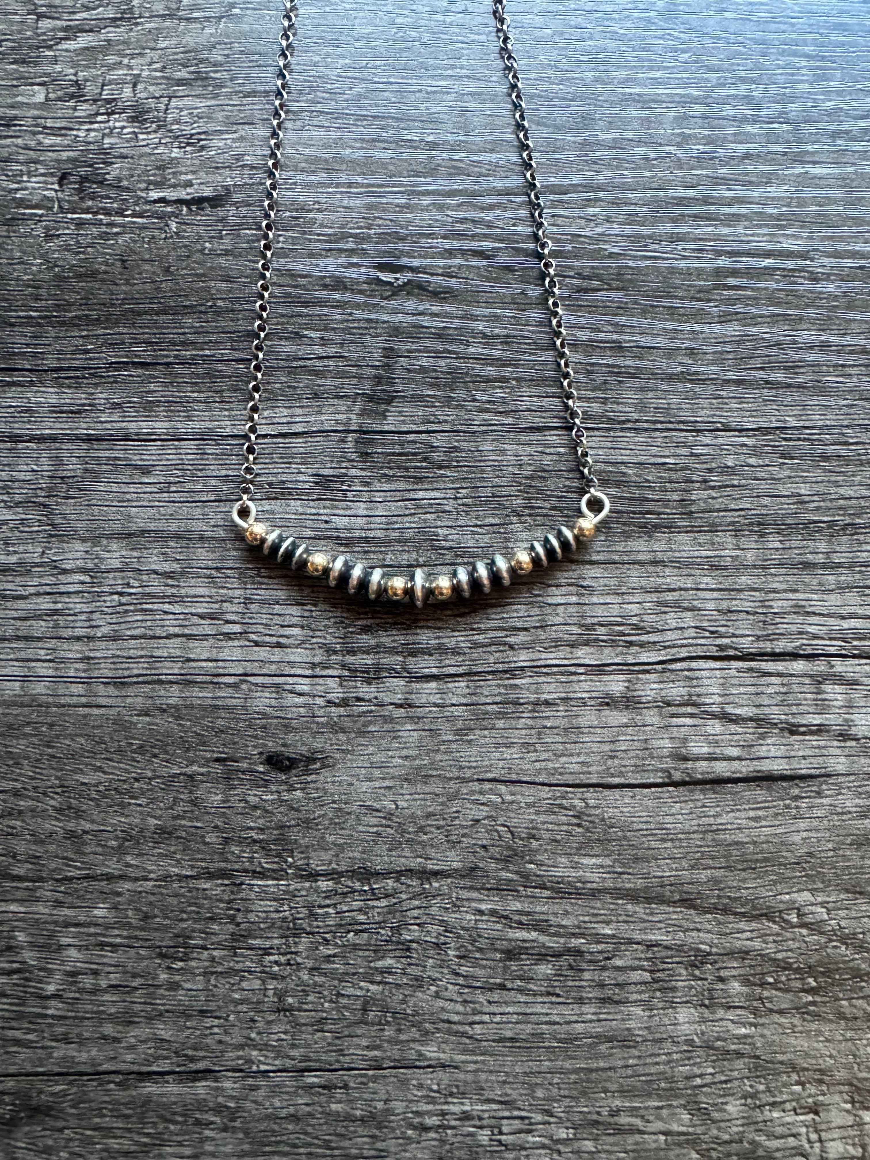 Mixed Metal Rocker Necklace