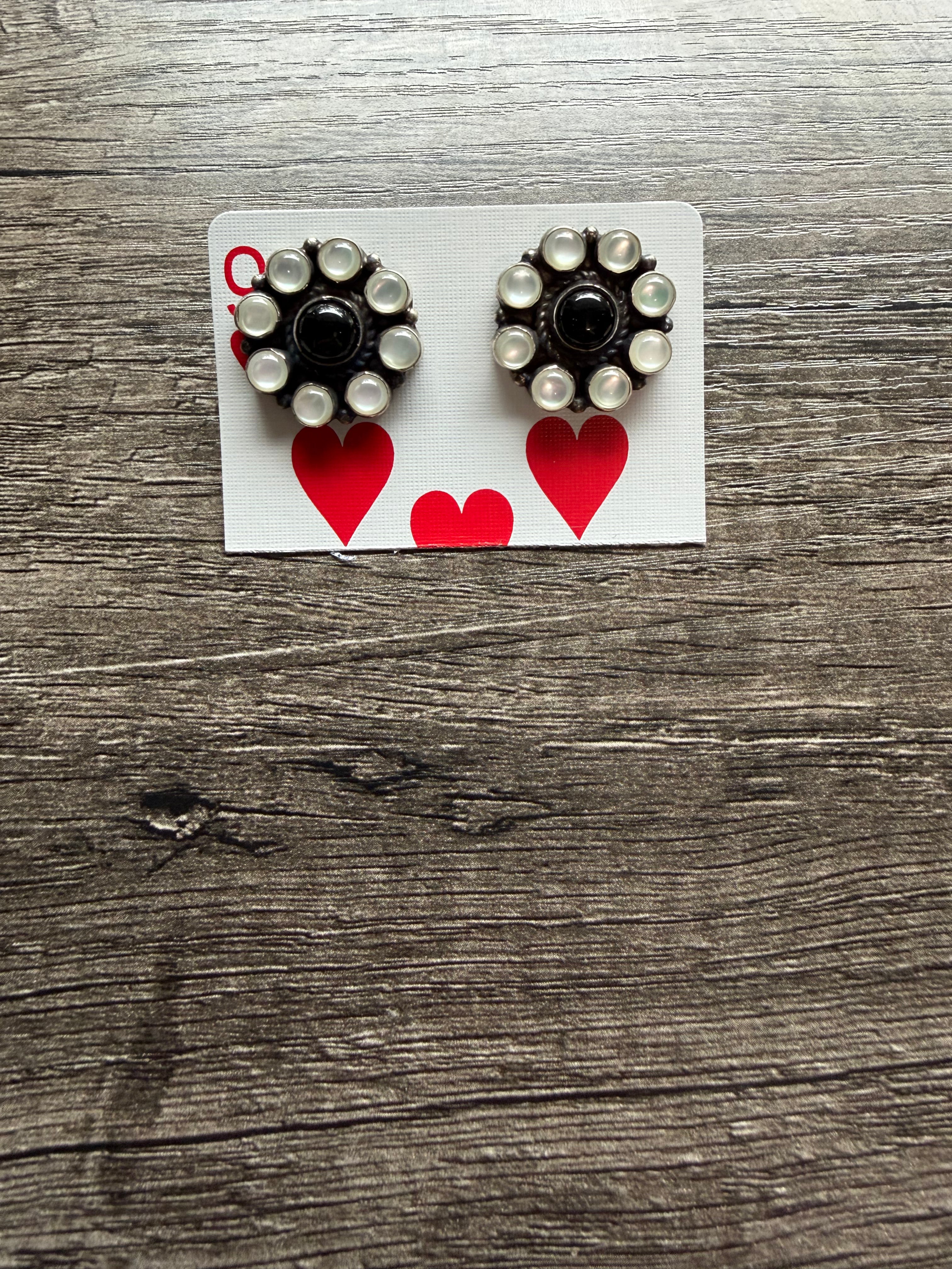 MOP & Onyx Cluster Studs