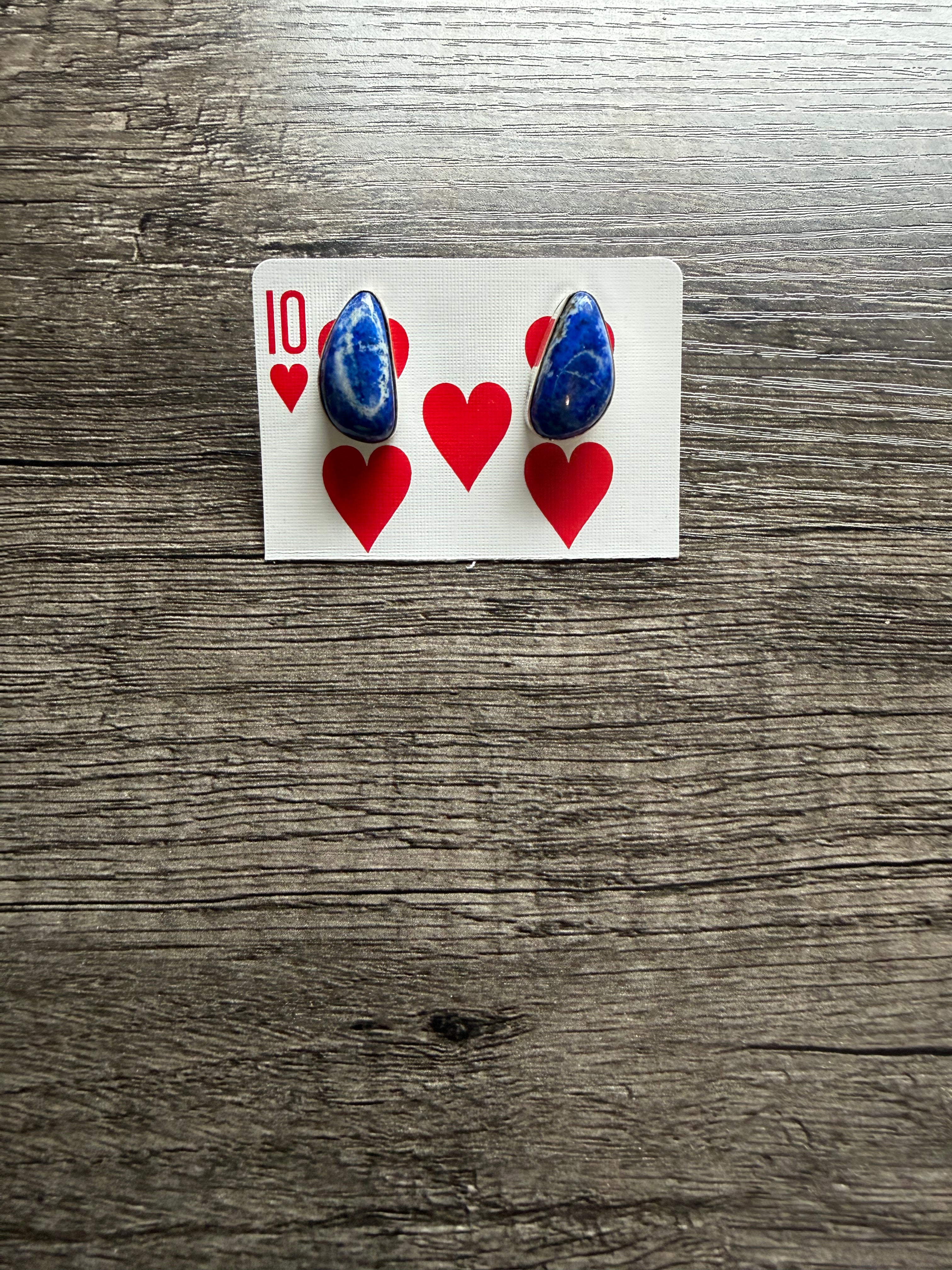 Lapis Teardrop Studs