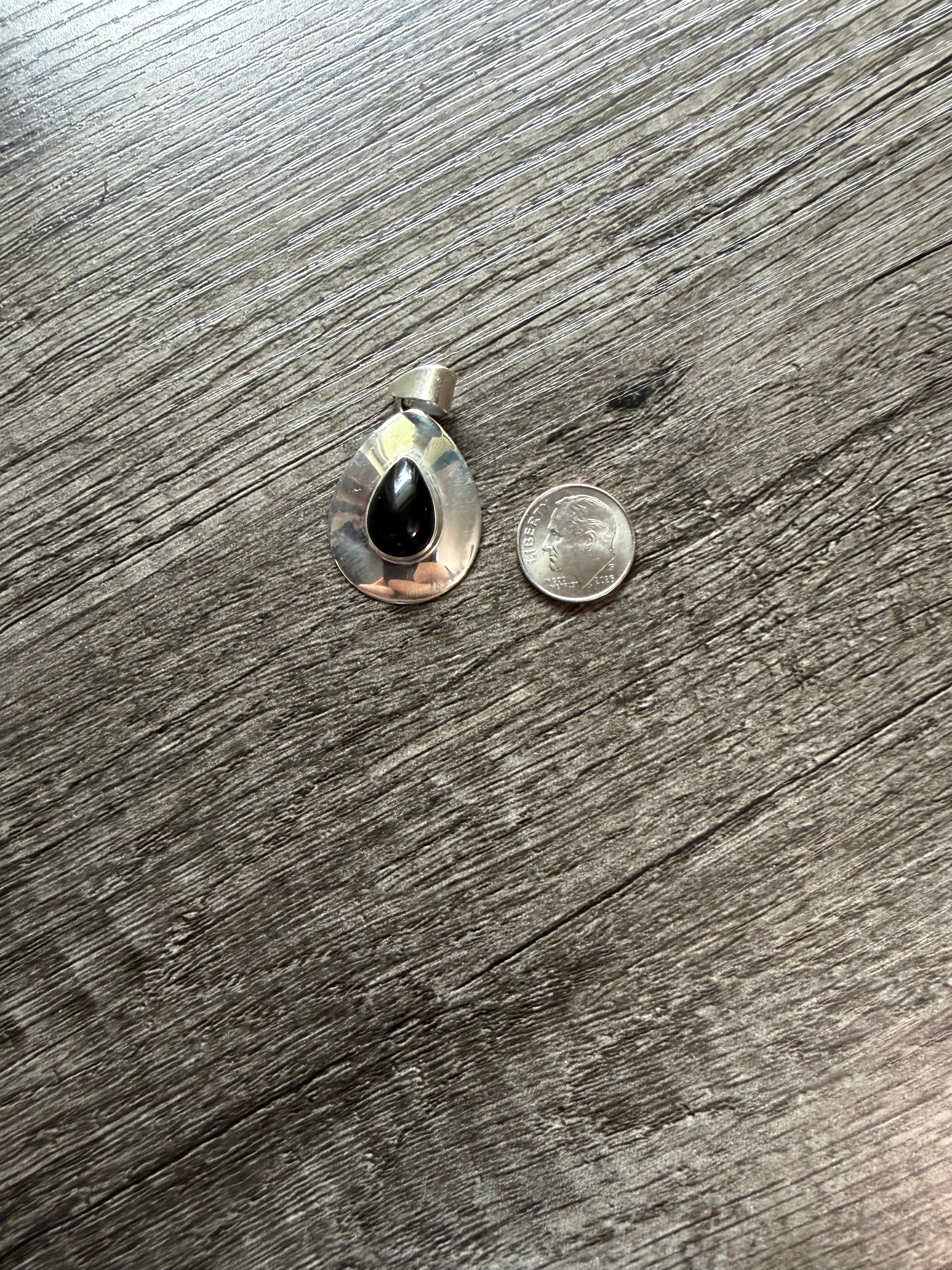 Black Onyx Teardrop Pendant