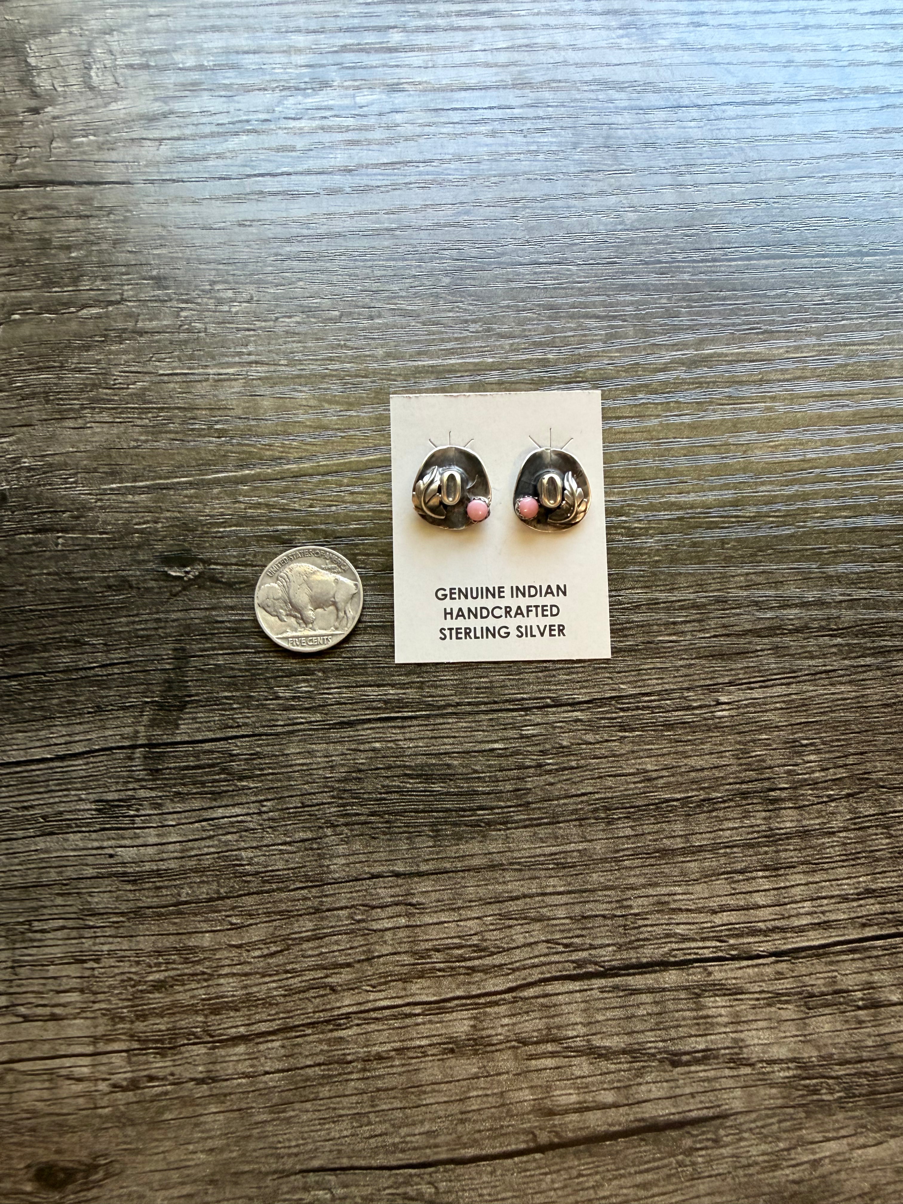 Pink Conch Feather Cowboy Hat Studs