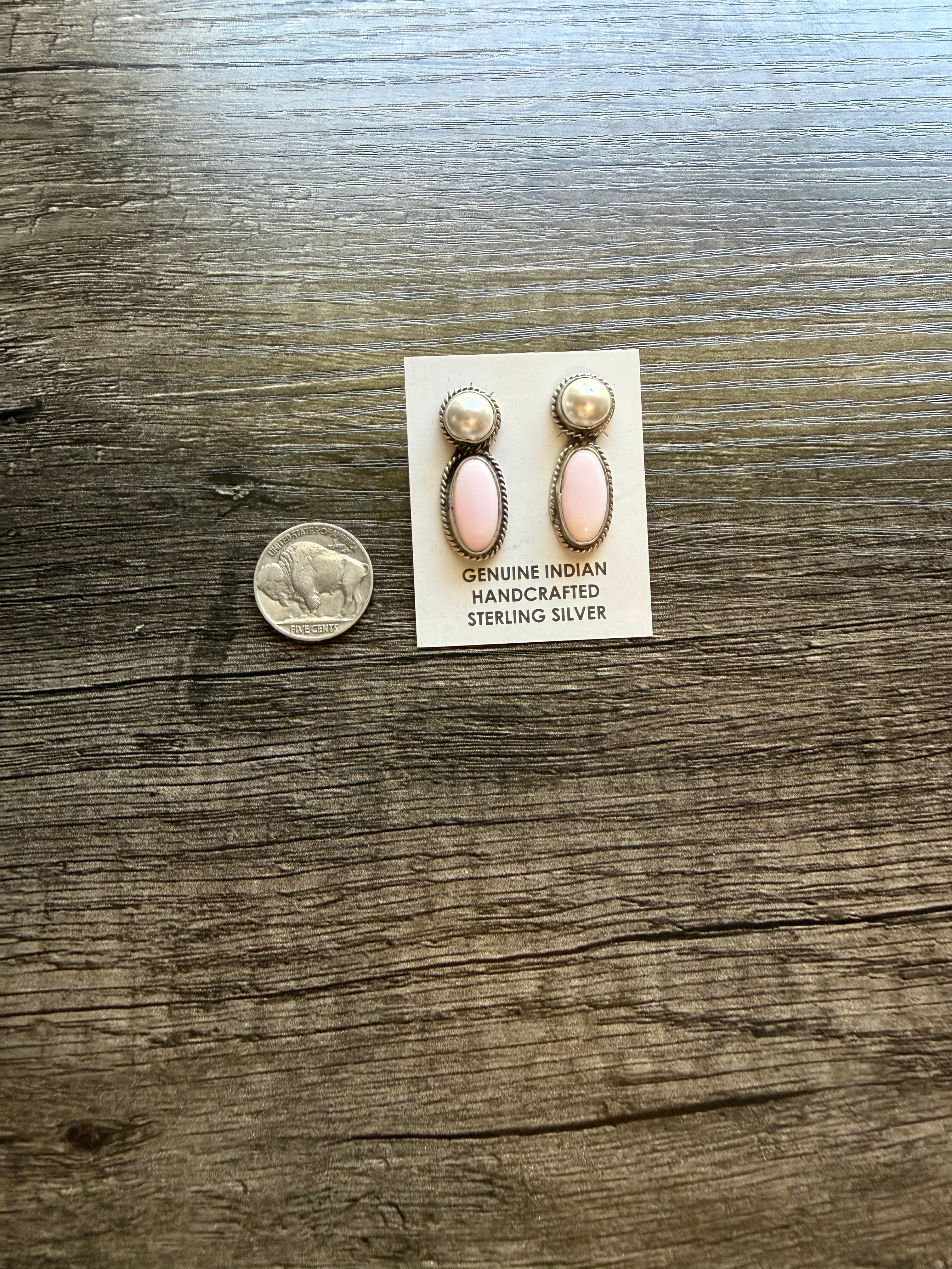 MOP & Pink Conch Studs