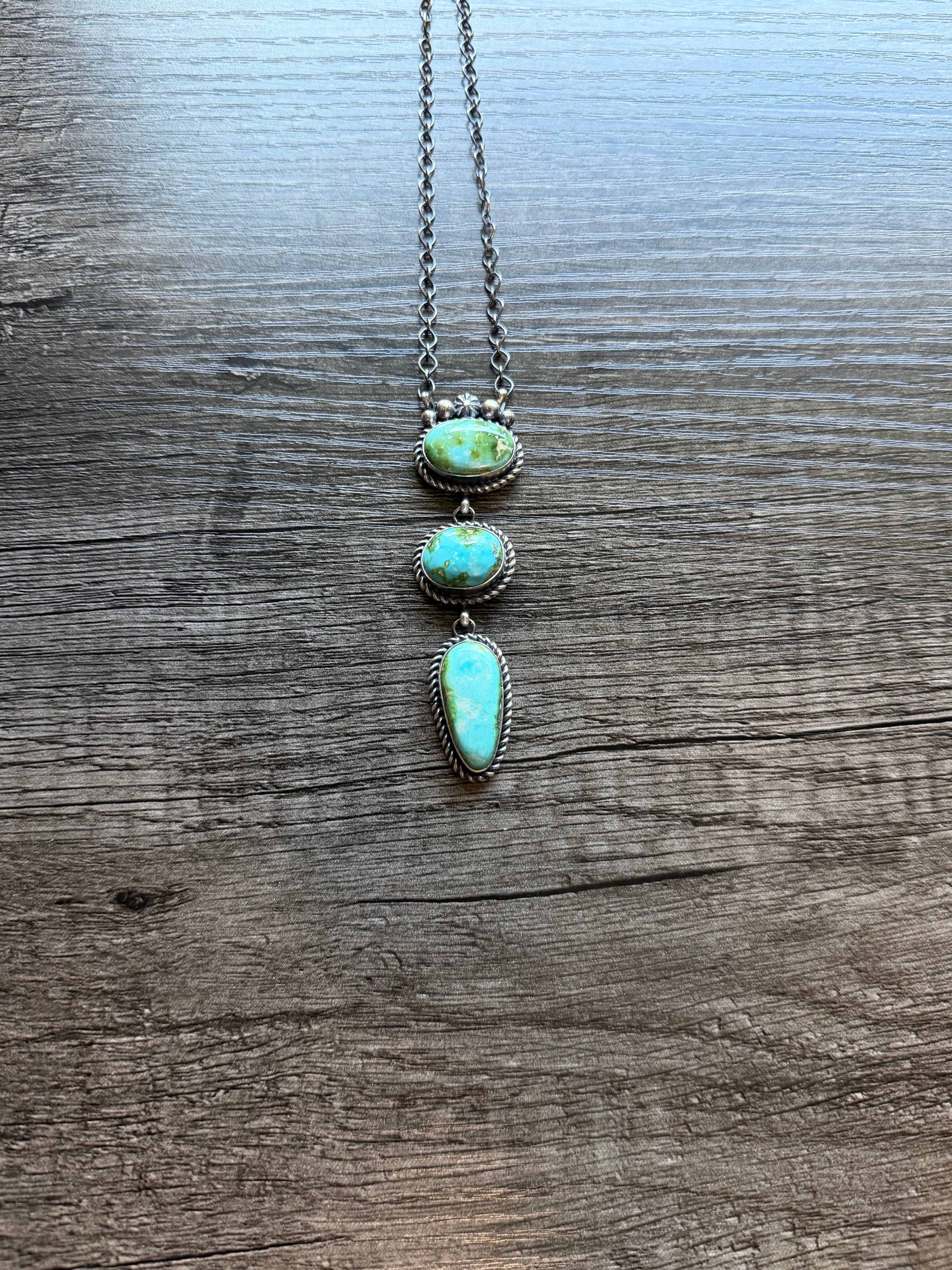 Sonoran 3 Stone Drop Necklace